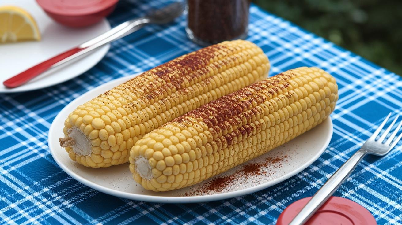 Grilled corn brushed with garlic-herb butter and sprinkled with cotija cheese and lime